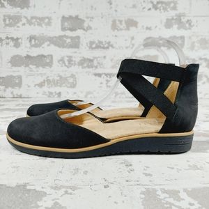 NEW SOUL Naturalizer Intro d'Orsay Black Slip On Small Wedge Flats X492